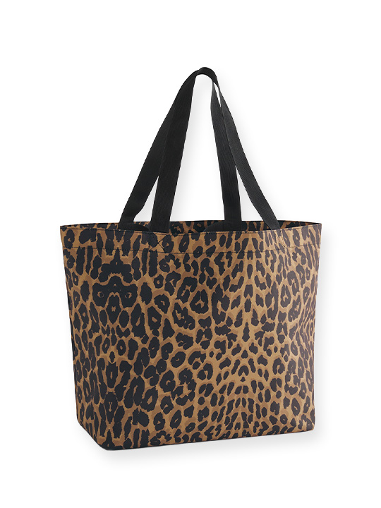 Leopard print carryall tote bag