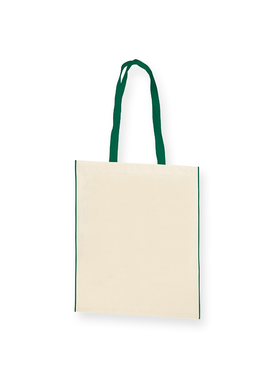 5oz Natural Cotton tote bag with Coloured Trim & handles