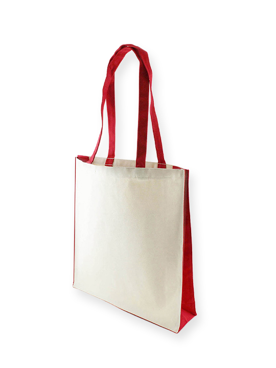 10oz Contrast Coloured Gusset Canvas Shopping bag