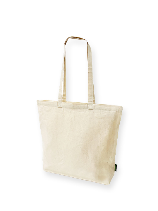 Organic 8oz Canvas zippered Tote bag