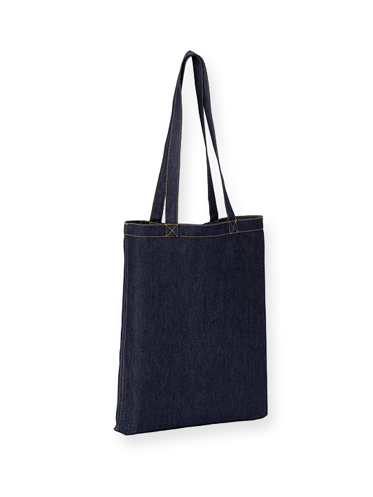 Denim Flat Base Shopper