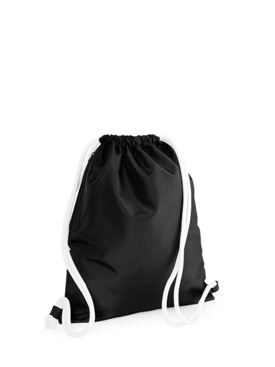 Premium Thick Polyester Sports Drawstring Bag with Zipped hidden side pocket