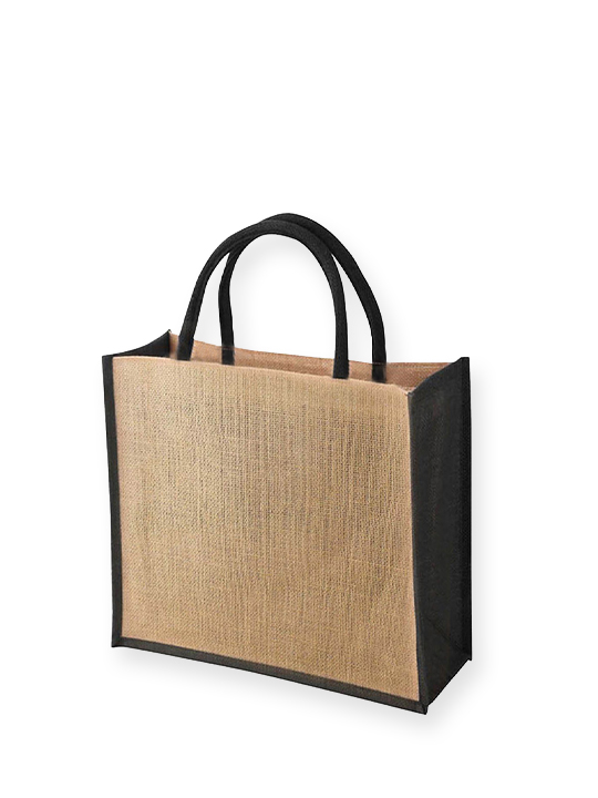Contrast Gusset Jute Shopper 