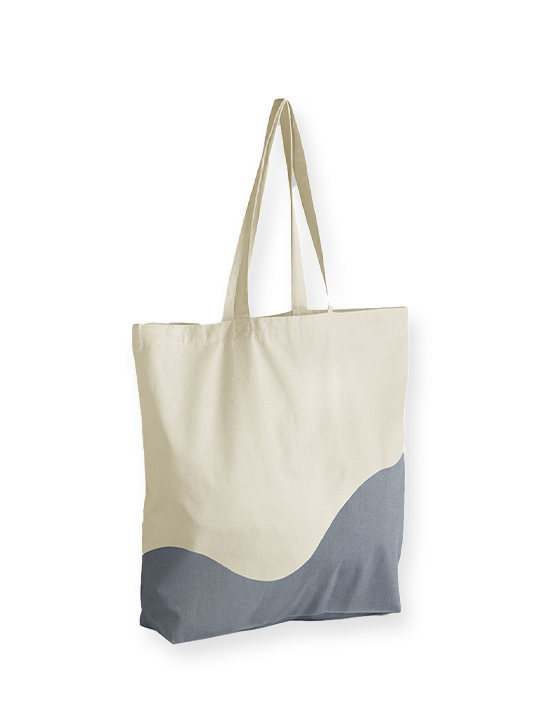Organic Cotton Wave Print Maxi Tote Bag