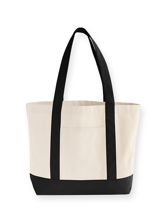 EarthAware 12oz Organic Canvas Contrast Varsity Shopper 