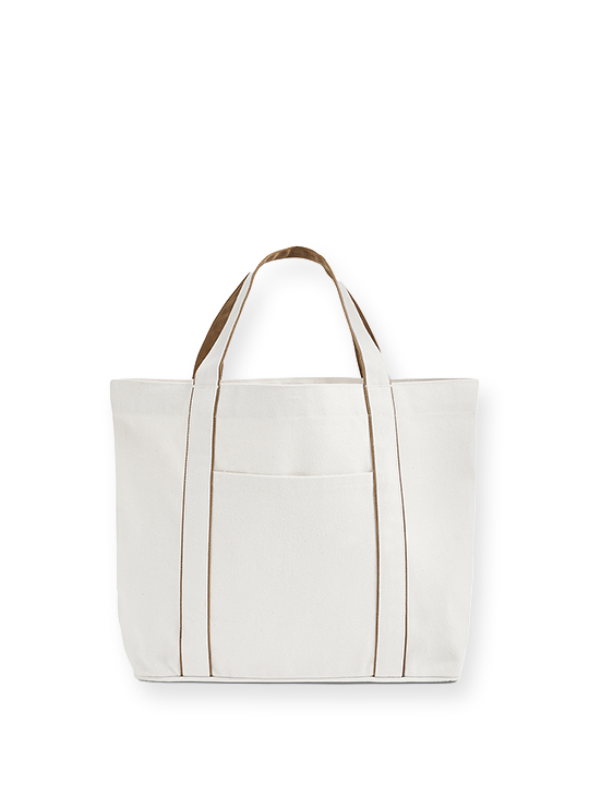 Luxury Courtside Medium tote with magnetic closure -Recycled cotton