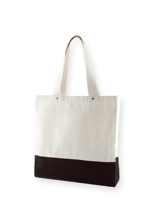 Premium Gusseted Canvas Bag with Coloured base and  zipped inner pocket 