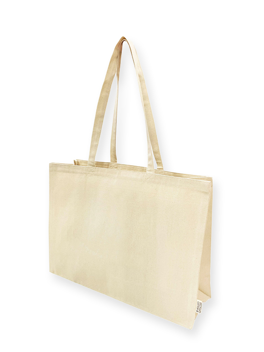 Recycled 8oz Natural Canvas shopping bag with Full gusset 